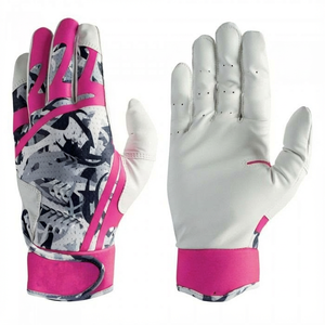 Gants de frappe de baseball en spandex personnalisés, dos rose, ajustement parfait, mouvement accru, prix de gros OEM, gants de frappe de softball élégants - Product Image 1