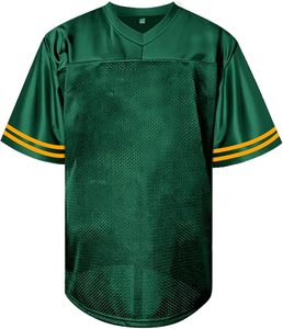 Venta al por mayor de camisetas de fútbol americano personalizadas, cómodas, cálidas, de material de Grado Profesional, transpirables, de talla grande, sublimación de manga a rayas - Product Image 2