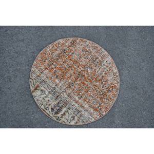 พรม23x23ft ขนแกะสไตล์ตุรกีวินเทจพรมปูพื้นขนาดใหญ่พรมปูพื้นสำหรับห้องโมเดลห้องโถงทรงสี่เหลี่ยมผืนผ้าดีไซน์แบบเย็บปะสีส้มสีเบจ - Product Image 4