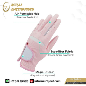 Guantes de golf de piel de oveja transpirables profesionales de diseño cómodo para mano izquierda y derecha, tela suave rosa para mujer - Product Image 6