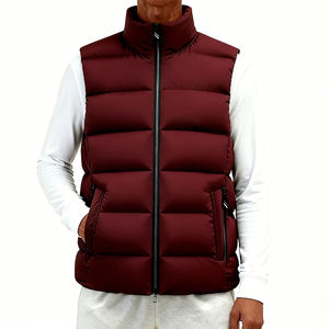 High Quality Winter <b>Casual</b> Zipper Puffer Bubble Sleeveless Jacket <b>Waistcoat</b> Warm Custom Embroidery Cotton Filled Vest for Men - Product Image 1