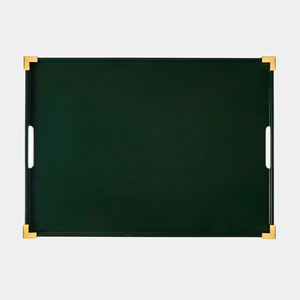 Plateau élégant en laque verte, finition riche en teintes, plateau de service décoratif laqué, indispensable pour la décoration du salon, fabriqué au Vietnam - Product Image 2