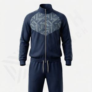 Ensemble de survêtement sport deux pièces avec fermeture éclair, sweat à capuche et pantalon long, jogging pour adultes, qualité supérieure, couleur personnalisée, vêtements de sport pour hommes - Product Image 1