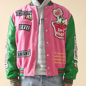 Custom Patchwork Design <b>Hip</b> Hop Men Baseball Jacket Embroidered logo Varsity Jacket <b>for</b> Men - Product Image 4