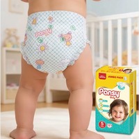 Pansy Hochwertige Einweg-Windeln USA-Herstellung XXL Mini Nr.2 Unisex Atmungsaktive Rückseite 3D-Auslaufschutz Importiertes SAP-Fluff