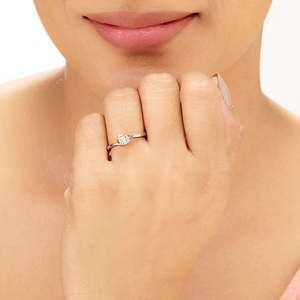 Rose Gold Studded <b>Spin</b> Diamond <b>Ring</b> - Product Image 2