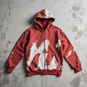 Sudadera con capucha de algodón 100% lavado Vintage para hombre, cremallera lavada con ácido pesado de gran tamaño para otoño - Product Image 4