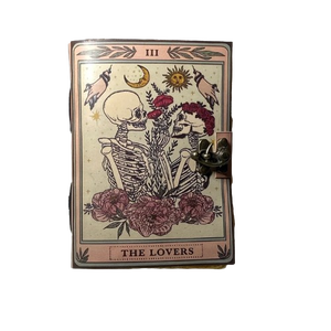 Skull Print Leather Journal Notebooks Thermal Bound and Thread-Sewn for Durability for Gift Giving - Product Image 1