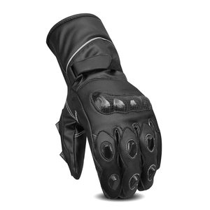 Unisex Blanco/Negro cuero de vaca genuino motocicleta guantes de invierno impermeable deportes carreras desgaste transpirable motocicleta Auto - Product Image 6