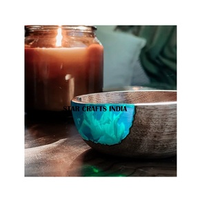 Vente chaude de 2025 bol de service en résine avec salade en bois d'acacia bol de service bol en bois de teck de fruits pour la maison hôtel - Product Image 1