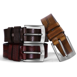 Moda Casual de alta calidad Pin hebilla ajustable Cinturón trenzado de cuero genuino para hombres cinturón tejido con lengüeta occidental hombres mujeres cinturones marrones - Product Image 6