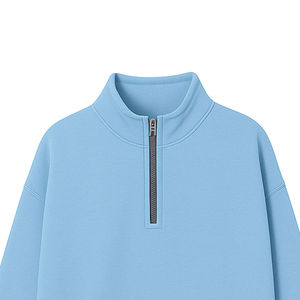 Sweat-shirt à capuche pour homme en coton 100% personnalisé OEM/ODM, fermeture éclair quart de tour, respirant et anti-froissement pour l'hiver - Product Image 1