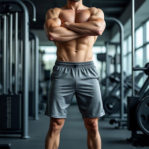 Street Style Workout <b>Shorts</b> with Elastic Waist <b>Lightweight</b> Gym Fitness Wear Summer Running <b>Shorts</b> - Product Image 5