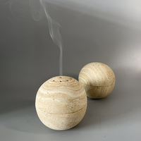 Diffuseur d'encens arabe Bakhoor artisanal en pierre de travertin de luxe, qualité supérieure, décoration moderne, fourni directement par l'usine.