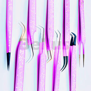 Pince à cils pailletée en acier inoxydable avec logo personnalisé, outil pour extensions avec pointe de volume, design de précision durable, vente en gros - Product Image 6