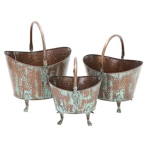 Jardinière rustique galvanisée en détresse avec poignées et texture vieillie créant une touche de ferme aux espaces de jardin - Product Image 3