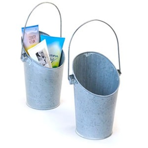 กระเป๋าติดผนังสไตล์วินเทจขนาด11นิ้วพร้อมถังชุบสังกะสีเคลือบผงสำหรับตกแต่งสวนทั้งภายในและภายนอกอาคาร - Product Image 6