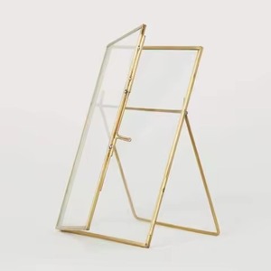 Simple Design <b>Square</b> Metal Brass <b>Frame</b> Gold Finished Eco-Friendly Durable Clear Glass Photo <b>Frame</b> for Home Decor - Product Image 3