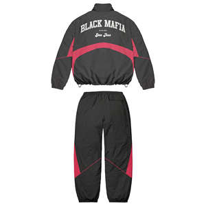 Custom Winter Plus Size Printed Sports Tracksuit for <b>Men</b> <b>Red</b> and Black Two Piece Training <b>Suit</b> Gym and Streetwear - Product Image 3