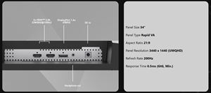 Moniteur de jeu incurvé MAG 345CQRF E20 1000R 3440x1440, taux de rafraîchissement de 200 Hz, 0,5 ms, compatible HDR, avec support ergonomique pour PC de jeu - Product Image 6