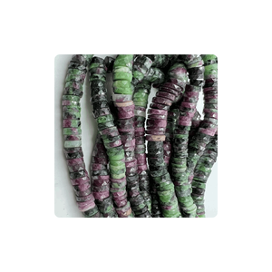 Cuentas de Zoisita Rubí de Primera Calidad del Fabricante al por Mayor, Forma Heishi Facetada, de 7 a 10 mm, Naturales, 14 Pulgadas, para la Fabricación de Joyas - Product Image 4