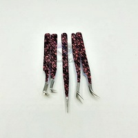 Pinzas para Extensión de Pestañas Lucky Lash, Herramientas de Precisión de Acero Inoxidable, Caja de Cartón Rosa, Logotipo Personalizado, Punta Suave de 10 mm de Longitud