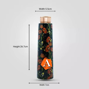 Bouteille d'eau en cuivre 500ml la plus vendue avec couvercle anti-fuite Finition en émail noir pour le bureau et la salle de sport - Product Image 3