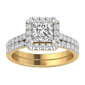 Bague de fiançailles et de mariage en or massif 9 carats pour femme, diamant de laboratoire taille princesse, 1,66 carats, clarté VS, couleur EF, luxe, certifiée IGI - Product Image 4