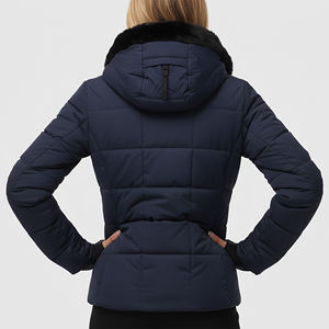 Chaqueta de Invierno Personalizada de Alta Calidad con Capucha de Piel, Cierre de Cremallera, Chaqueta Acolchada con Logotipo Impreso Personalizado, Estilo Hip Hop, Ajuste Holgado - Product Image 5