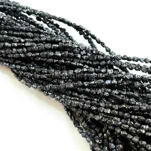 Cuentas de Diamante Negro Sin Cortar, Lisas y Crudas, de 4x3-6x4 mm, Cuentas de Diamante Naturales Libres de Conflictos, 16 Pulgadas, para la Fabricación de Joyas, Venta al por Mayor - Product Image 4