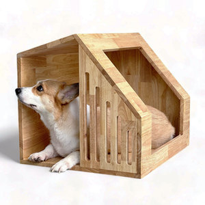 Casa para Mascotas Moderna con Diseño Animal en Madera de Caucho NTC001, Jaula de Madera de Abeto Sólido para Perros, Casa para Hámster para Usar en la Sala de Estar - Product Image 1