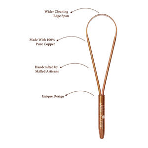 100% Ayurveda Pure Copper <b>Tongue</b> <b>Cleaner</b> Healthy Flexible Oral Care With Attractive Handy Grip Original Indian Factory - Product Image 3