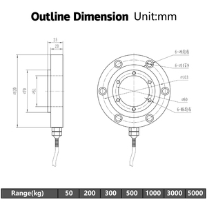 DSHX-003 압축 컬럼 로드셀 압력 플랜지형 토크 트랜스듀서 - Product Image 4