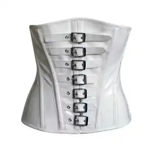 New Design Breathable Real Leather top Over Steel Corset Women's Plus Size Corset Top By Power Hint