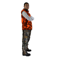 Chaleco de Caza con Estampado de Camuflaje Naranja para Hombre, Sin Mangas, de Poliéster Transpirable, para Verano