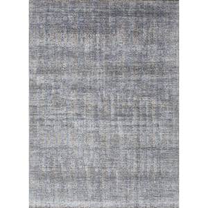 Alfombra de Seda Azul Gulmarg Anudada a Mano con Patrón Abstracto, Material de Viscosa para el Hogar, Pasillo o Sala de Estar, Modelo SKPS-246 - Product Image 1