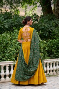 Navratri Special Collation Yellow color Lehenga Choli in Plain With <b>Gota</b> Patti work on Pure Cotton Fabric For Indian Womens Wear - Product Image 3