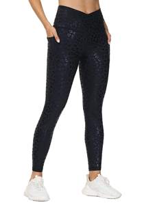 Mallas térmicas gruesas de cintura alta para mujer con bolsillo de poliéster, mallas de yoga con forro polar cálido para invierno - Product Image 3