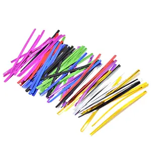 8cm to 11cm long Metal Twist Tie Colorful Metallic Twist Band Clip Ties for Food Gift Industry Bag Packaging