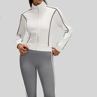 Veste de yoga pour femme PASUXI, couleur contrastée, extensible dans quatre directions, haute élasticité, fermeture éclair intégrale, respirante, séchage rapide, vêtements de sport