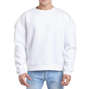 Vente en gros polaire 320gsm oversize coton impression broderie chaud ras-du-cou sweat pulls pour unisexe personnalisé - Product Image 1