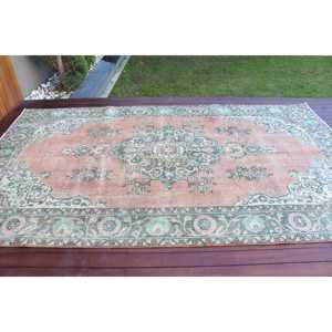Tapis de 6,2 x 10,6 pieds, tapis vintage, tapis persan turc en laine rose - Product Image 3