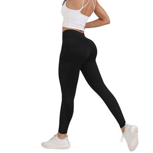 Leggings de sport sans couture pour femmes à la mode ajustement personnalisé pour l'entraînement de gymnastique et Streetwear motif solide vêtements de sport d'été - Product Image 3
