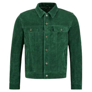 Hombres de alta calidad ODM lona gamuza cuero Casual vaquero estilo mexicano logotipo frontal transpirable chaqueta a prueba de viento - Product Image 1