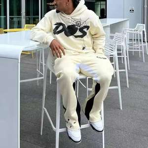 Fabricante personalizado hombres pulóver Sudadera con capucha conjunto de moda de alta calidad ropa de calle 100% algodón Casual invierno bolsillo - Product Image 5