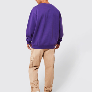 High Quality OEM Blank Men Hoodies <b>Long</b> Sleeve Custom logo Printed Oversized Crewneck Pullover <b>Sweatshirts</b> - Product Image 3