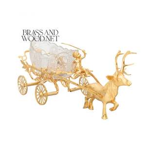 Bol de transport de renne en laiton massif cristal - Product Image 2