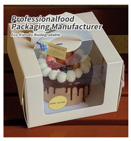 Boîte à gâteau avec logo personnalisé en carton blanc avec fenêtre de 12*12*14*14*16 pouces, adaptée à la célébration d'anniversaire de mariage