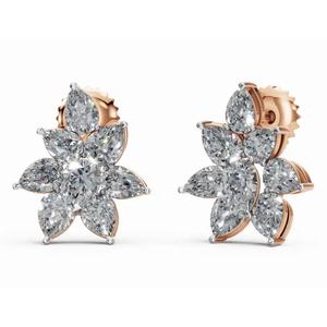 Pendientes de Diamantes con Forma de Gota de Rocío Brillante, Oro de 9 KT, 14 KT, 18 KT, Joyería Cultivada en Laboratorio, Proveedor Mayorista OEM B2B para Exportación - Product Image 1