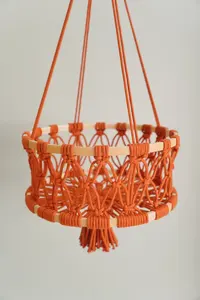 Boho Chic Macramé Panier de fruits suspendu Cuisine rustique Rangement & Décor H96 - Product Image 6